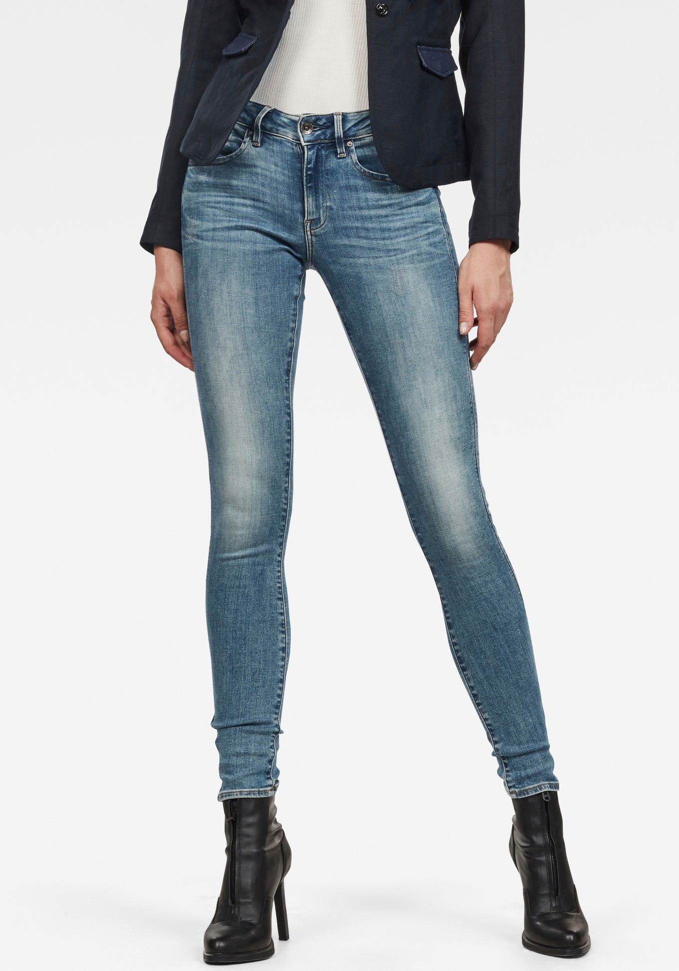 G-STAR Skinny-fit-Jeans »Midge Zip Mid Skinny«, mit Reissverschluss-Taschen hinten von G-STAR