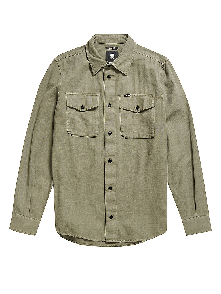 G-STAR RAW Hemd Slim Fit  olive | L von G-Star Raw