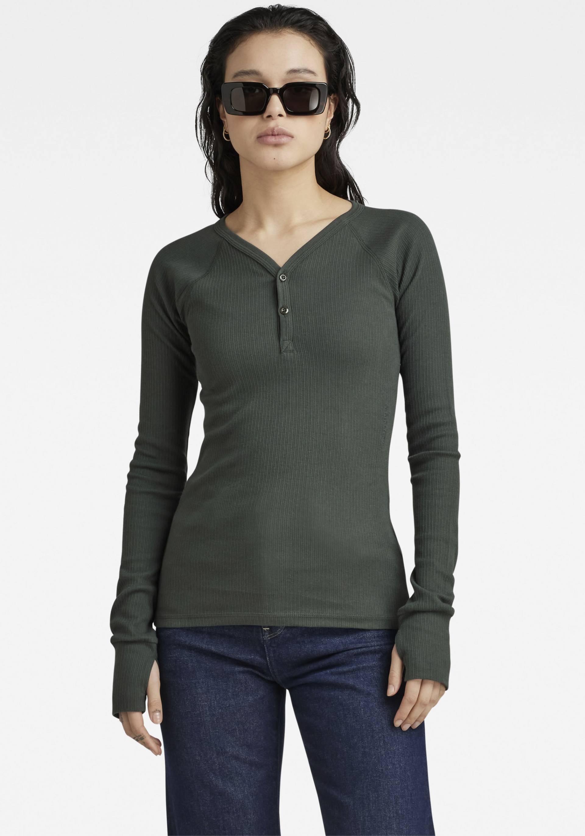 G-Star RAW Langarmshirt »Slim rib henley ls« von G-Star