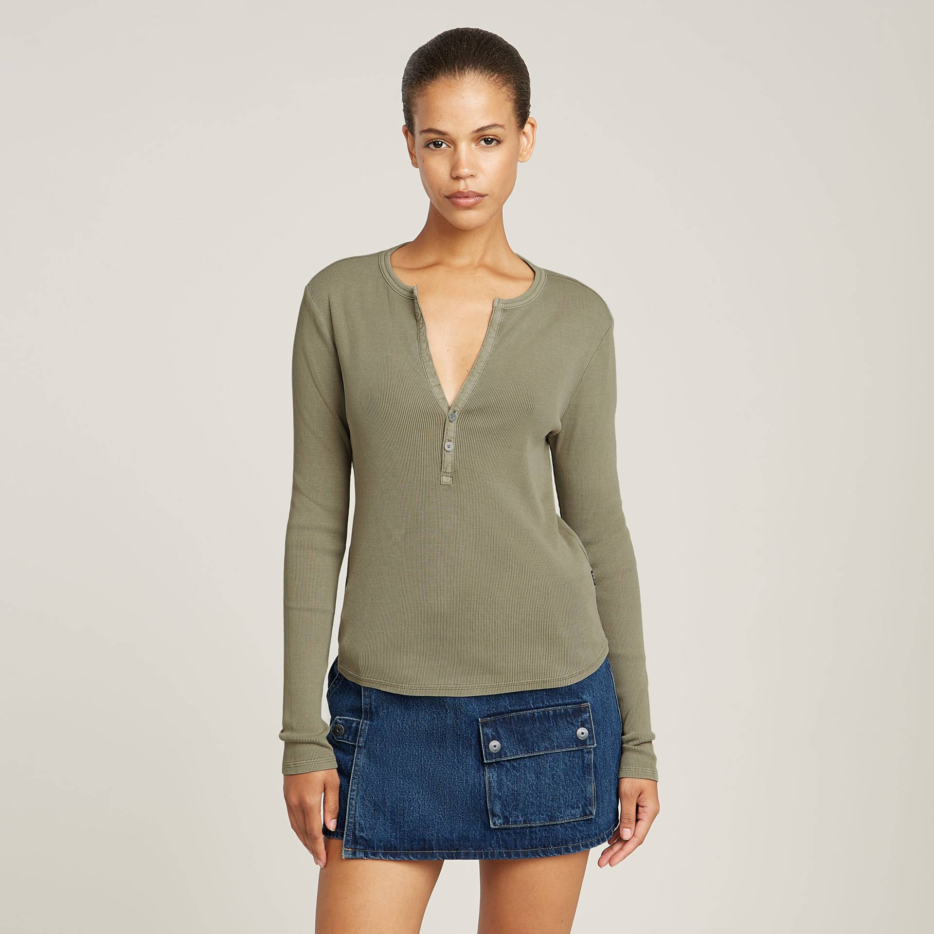G-STAR Langarmshirt »Deep v slim«, mit Knopfverschluss G-STAR Langarmshirt »Deep v slim«, mit Knopfverschluss von G-Star