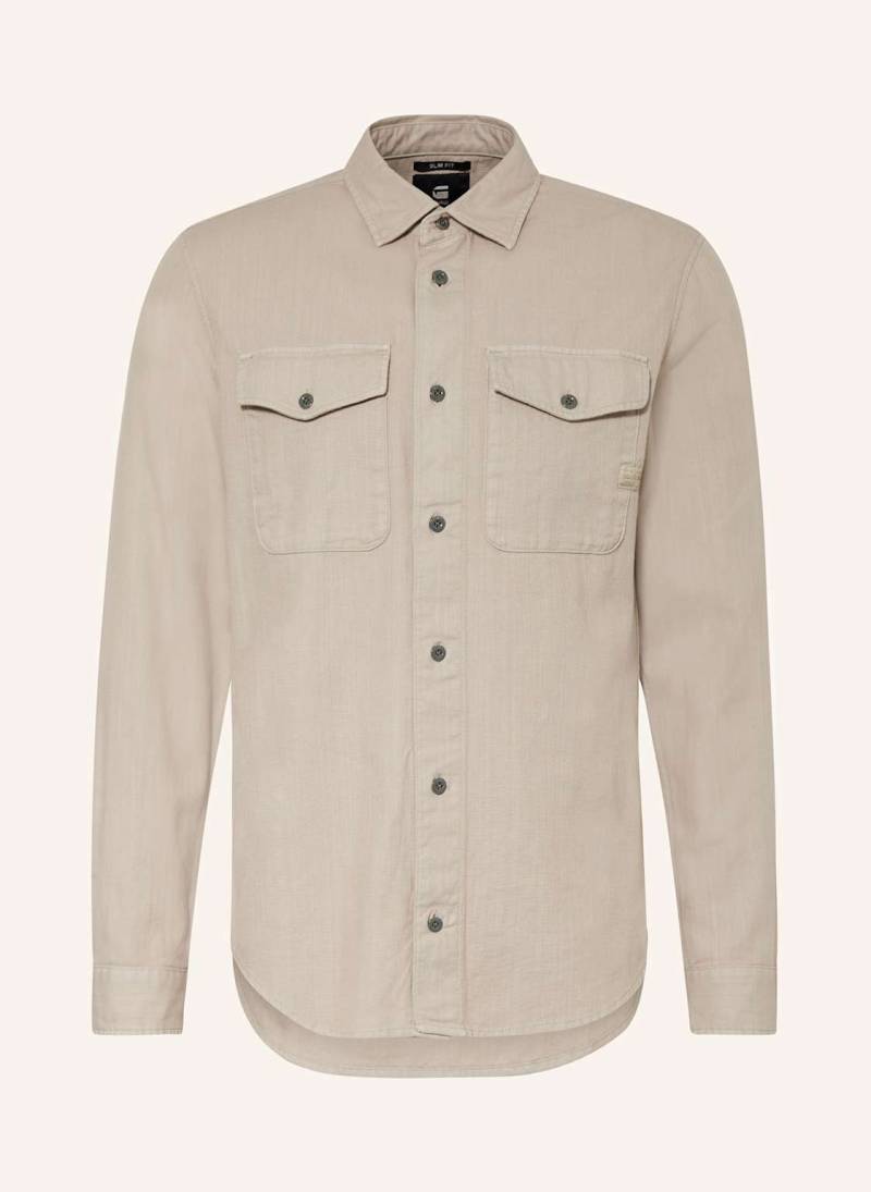 G-Star Hemd Slim Fit beige von G-Star