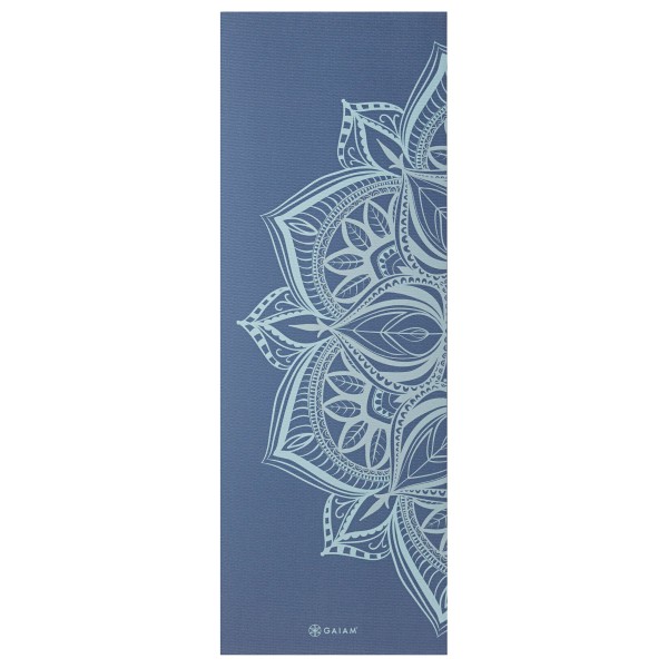 GAIAM - 5 mm Classic Printed Yoga Mat Gr 61 cm x 173 cm x 0,5 cm blau/grau von GAIAM