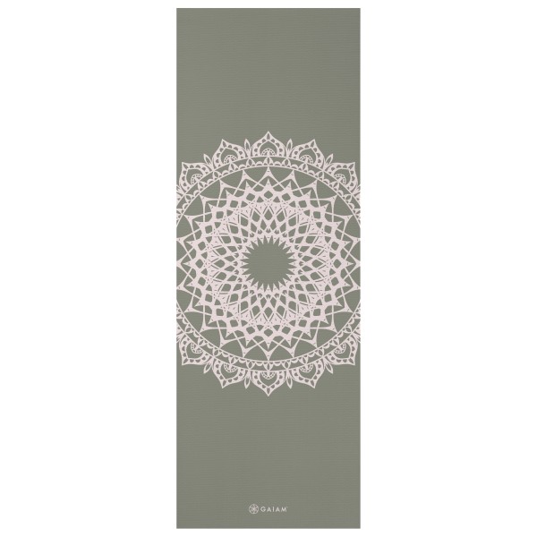 GAIAM - 5 mm Classic Printed Yoga Mat Gr 61 cm x 173 cm x 0,5 cm grau von GAIAM