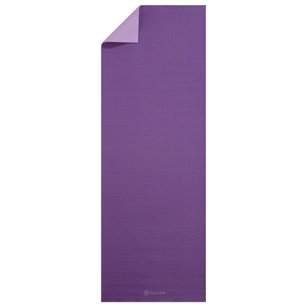 GAIAM - 6 mm Premium 2-Color Yoga Mat - Yogamatte Gr 61 cm x 173 cm x 0,6 cm lila von GAIAM