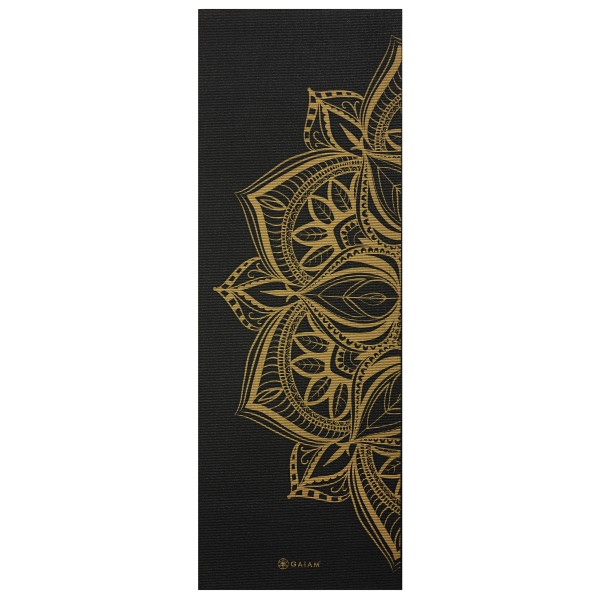 GAIAM - 6 mm Premium Metallic Yoga Mat - Yogamatte Gr 61 cm x 173 cm x 0,6 cm schwarz von GAIAM