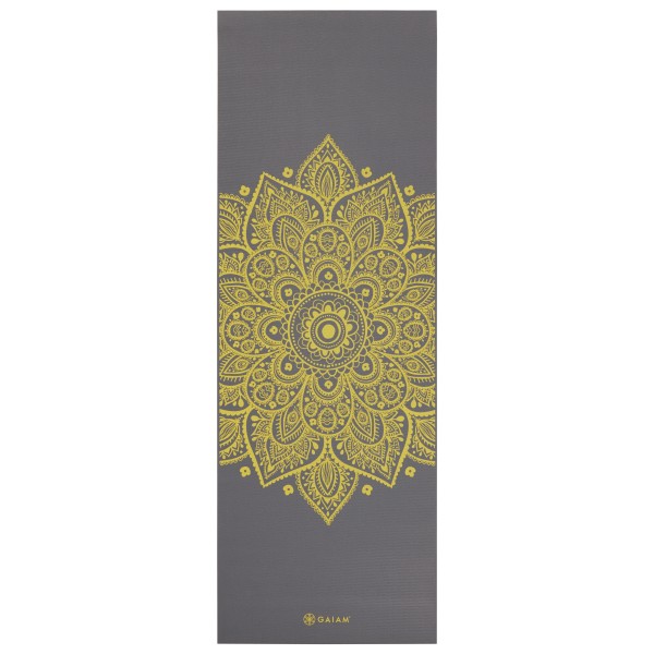 GAIAM - 6 mm Premium Printed Yoga Mat - Yogamatte Gr 61 cm x 173 cm x 0,6 cm grau von GAIAM