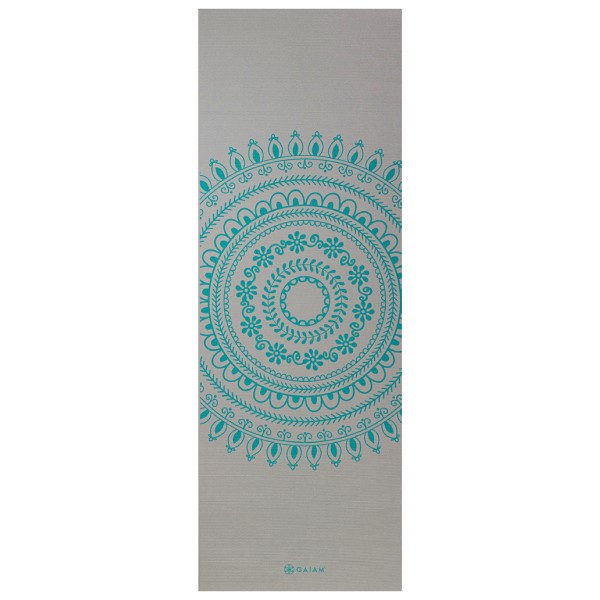 GAIAM - Yoga Mat 6 mm Premium Longer/Wider - Yogamatte Gr 198 x 66 x 6 mm grau/türkis von GAIAM