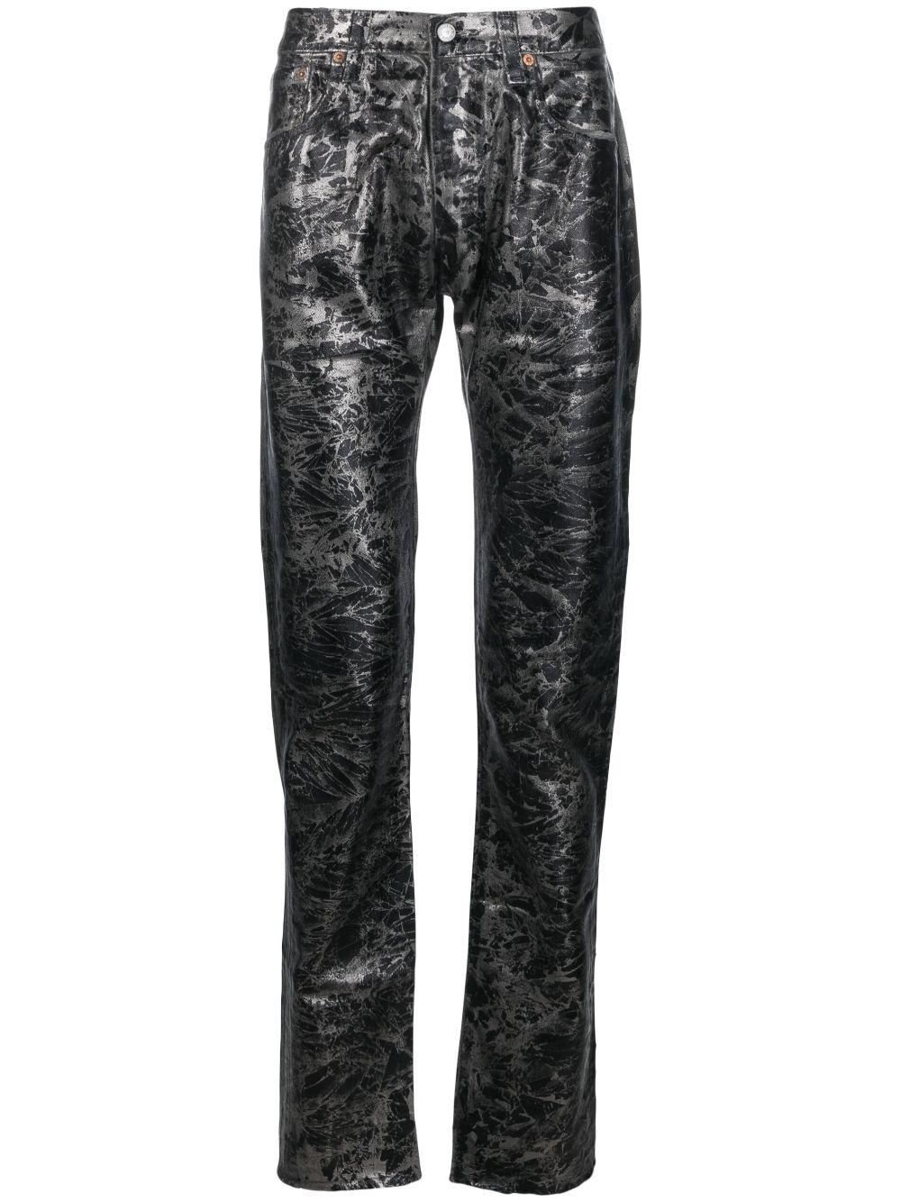 GALLERY DEPT. abstract-print metallic straight-leg jeans - Black von GALLERY DEPT.