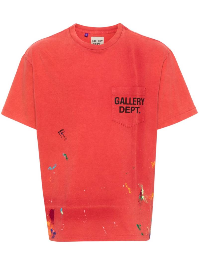 GALLERY DEPT. paint-splatter-detail cotton T-shirt - Red von GALLERY DEPT.