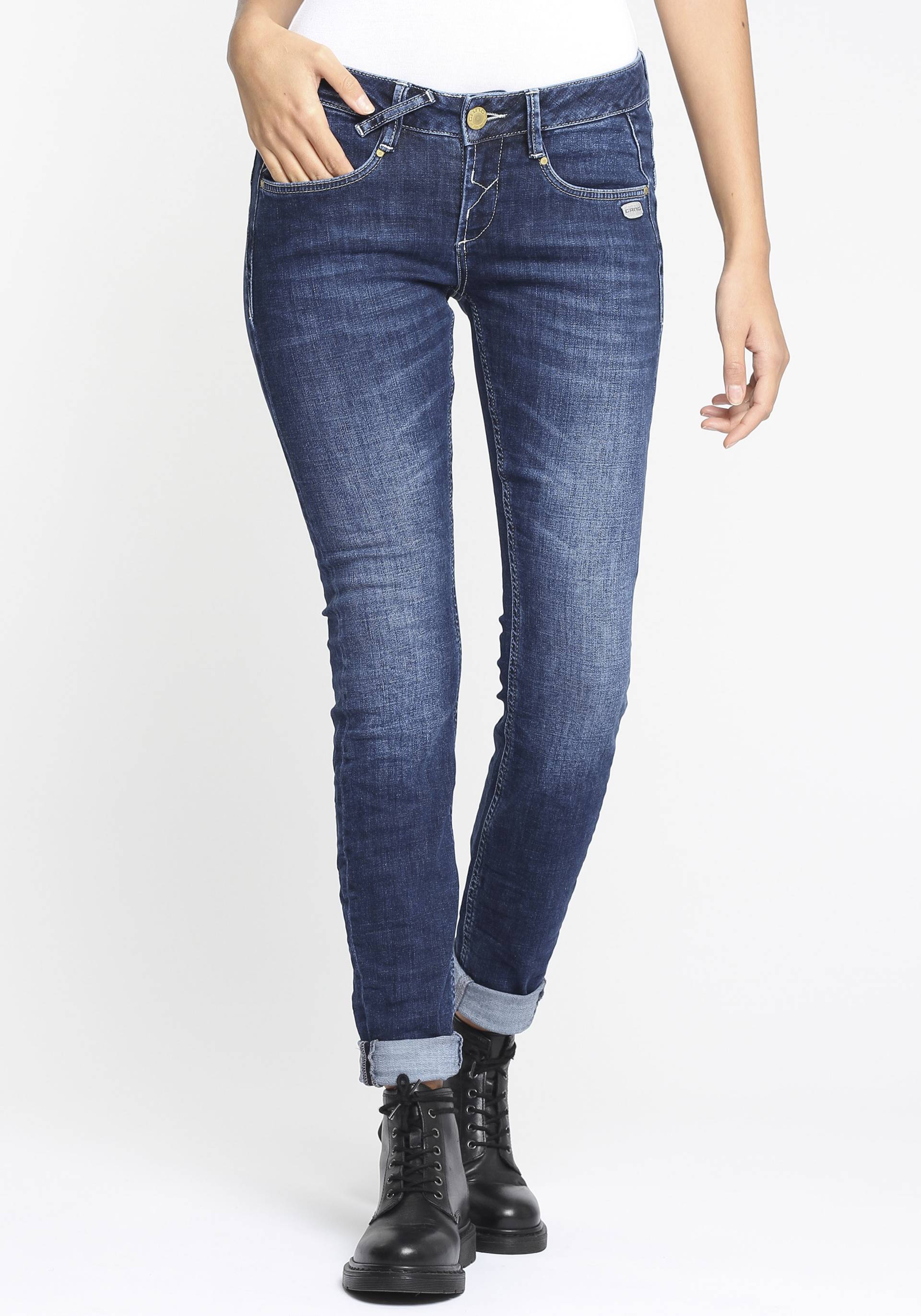 GANG Skinny-fit-Jeans »94NELE«, mit Rundpasse und seitlichen Dreieckseinsätzen f. e. tolle Silhouette von GANG