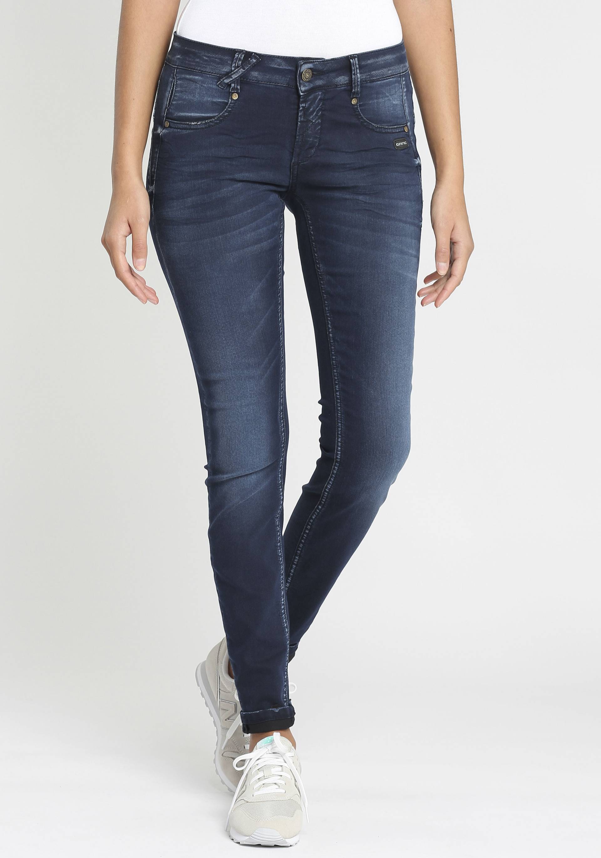 GANG Skinny-fit-Jeans »94NELE«, mit Rundpasse und seitlichen Dreieckseinsätzen f. e. tolle Silhouette von GANG