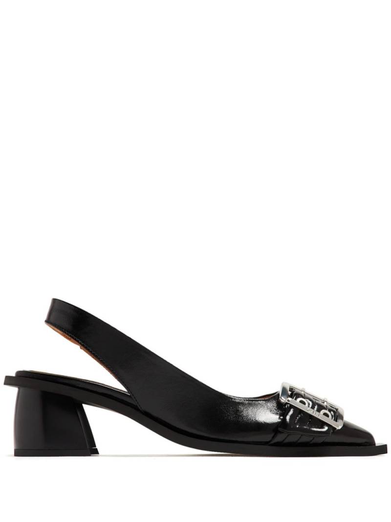 GANNI 30mm buckled slingback pumps - Black von GANNI