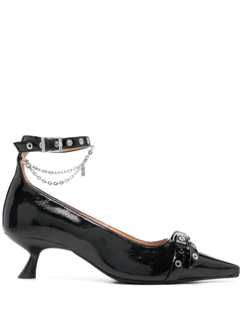 GANNI 50mm bow-detailed pumps - Black von GANNI