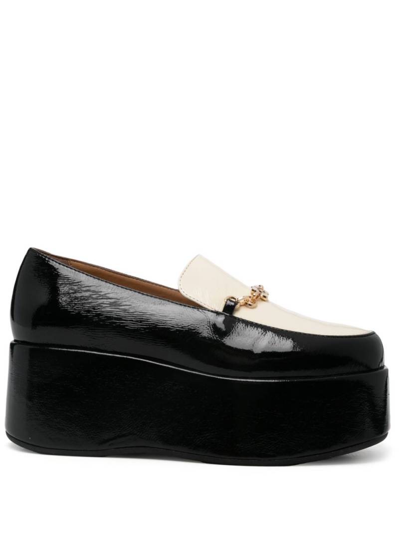 GANNI 70mm platform loafers - Black von GANNI