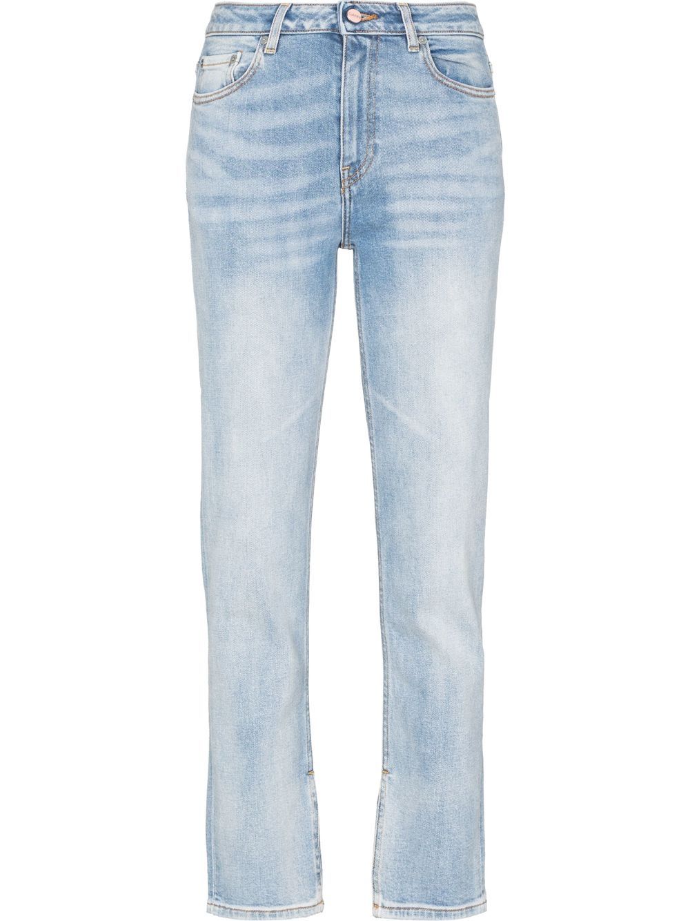 GANNI Beksi split-hem straight-leg jeans - Blue von GANNI