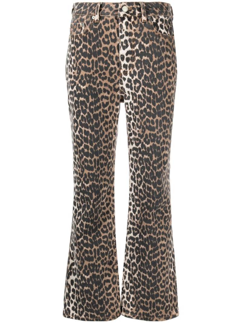 GANNI Betzy leopard cropped jeans - Neutrals von GANNI