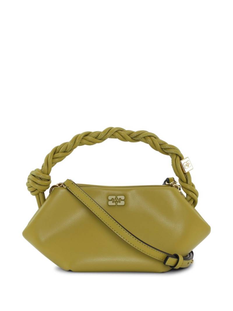 GANNI Bou braided mini bag - Green von GANNI