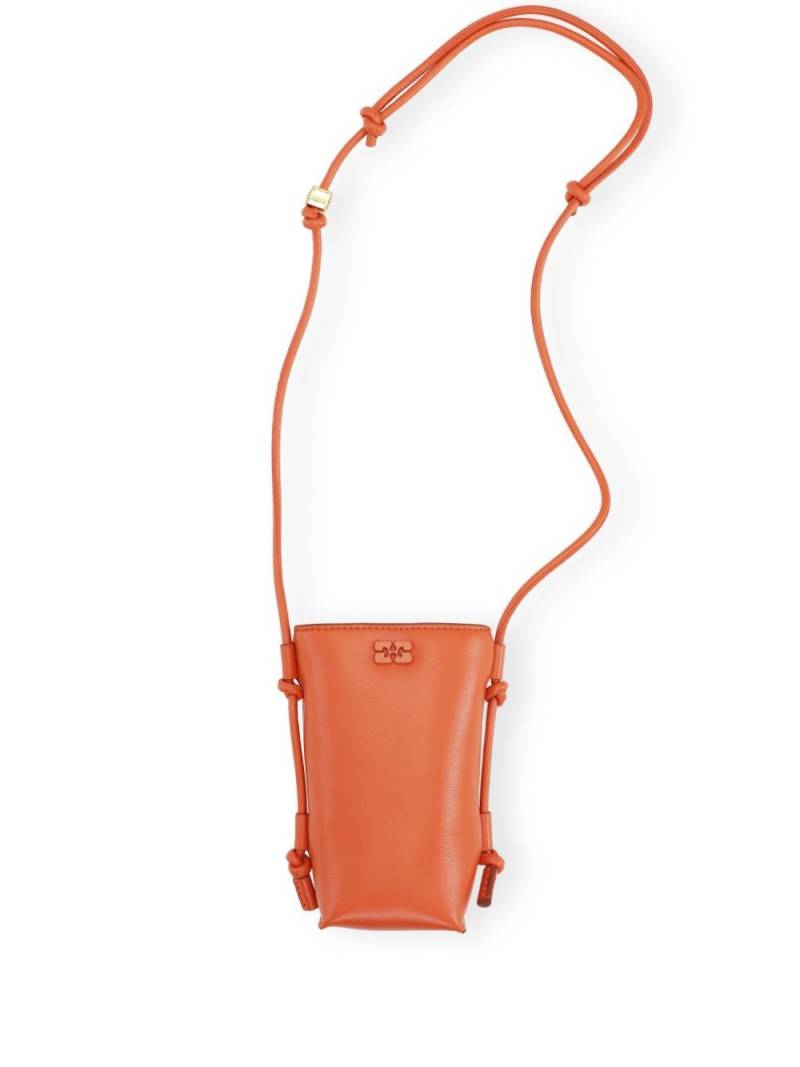 GANNI Bou logo-plaque crossbody bag - Orange von GANNI