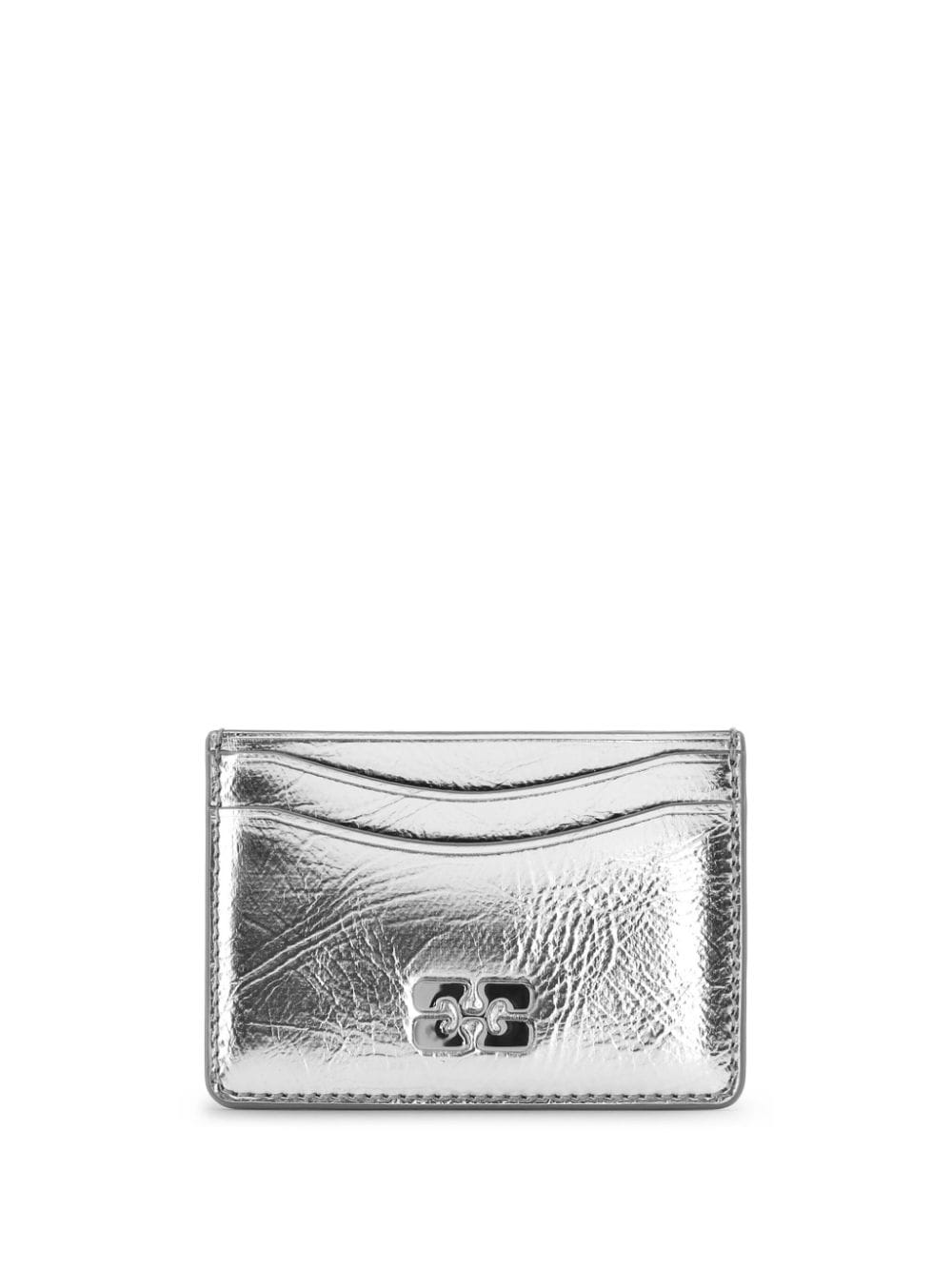 GANNI Bou metallic cardholder - Silver von GANNI