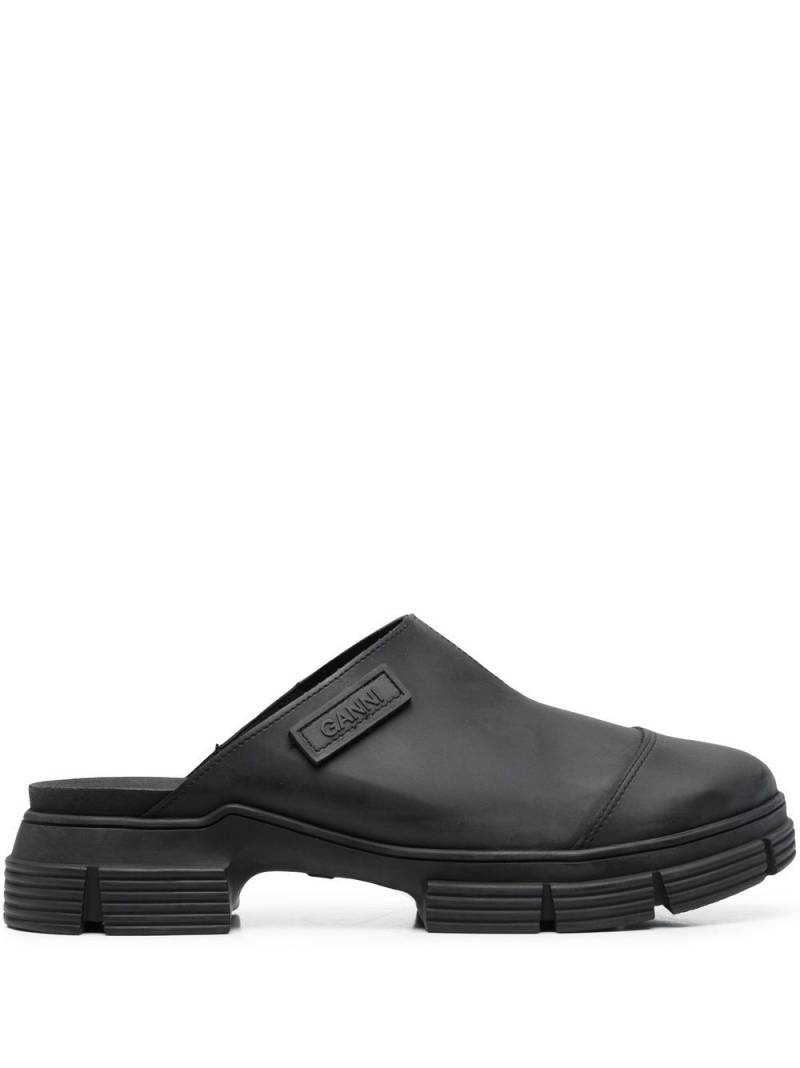 GANNI City chunky-sole mules - Black von GANNI