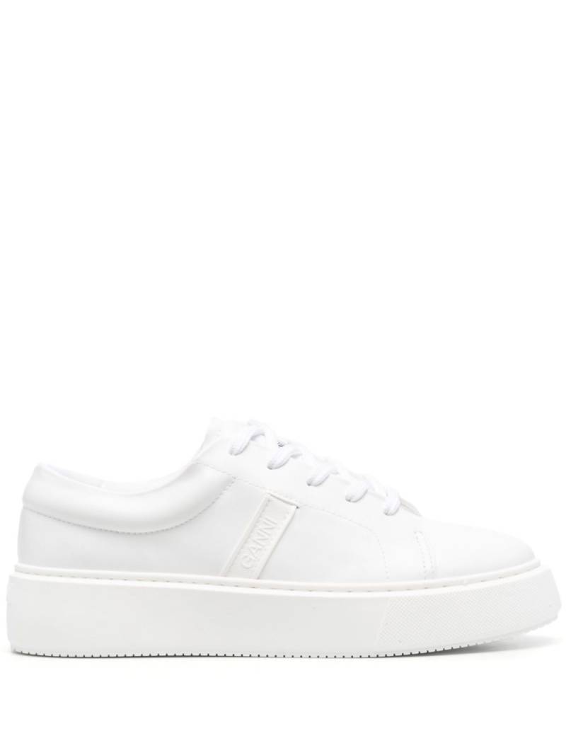 GANNI Court faux-leather sneakers - White von GANNI