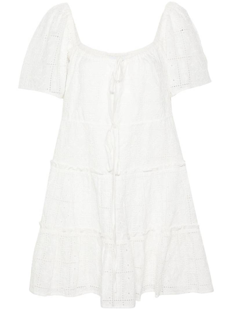 GANNI Egret broderie-anglaise mini dress - White von GANNI