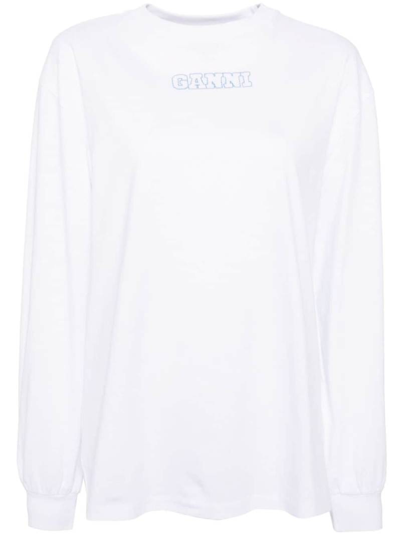 GANNI Future heavy cotton T-shirt - White von GANNI