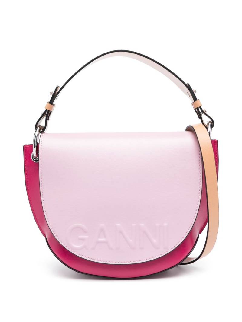 GANNI Saddle logo-embossed tote bag - Pink von GANNI