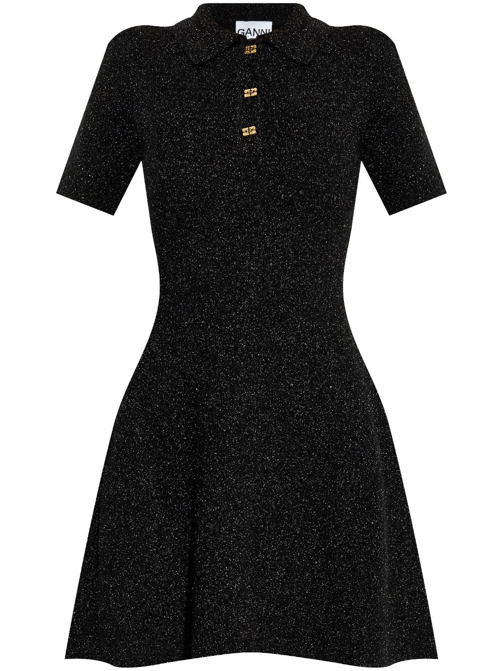 GANNI Sparkle mini dress - Black von GANNI