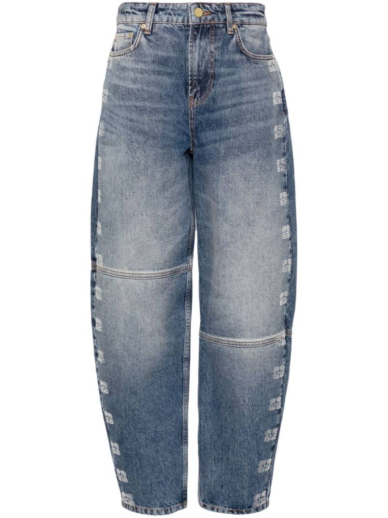 GANNI Stary high-rise tapered-leg jeans - Blue von GANNI