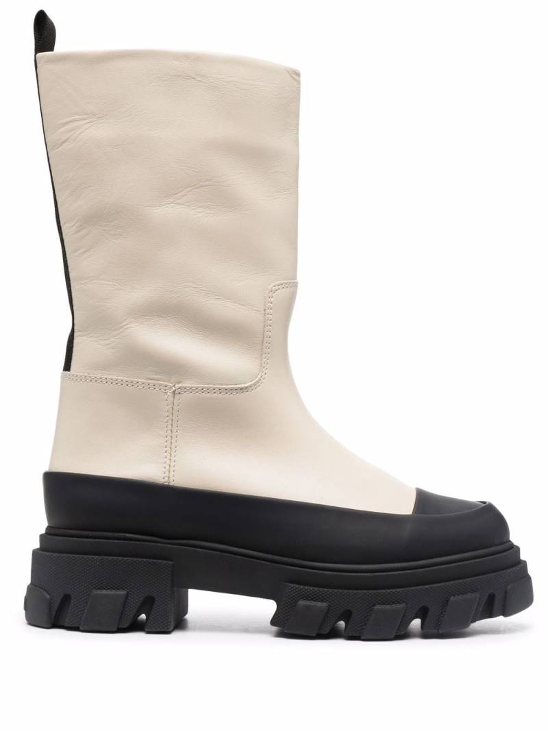 GANNI Tubular chunky-sole boots - Neutrals von GANNI