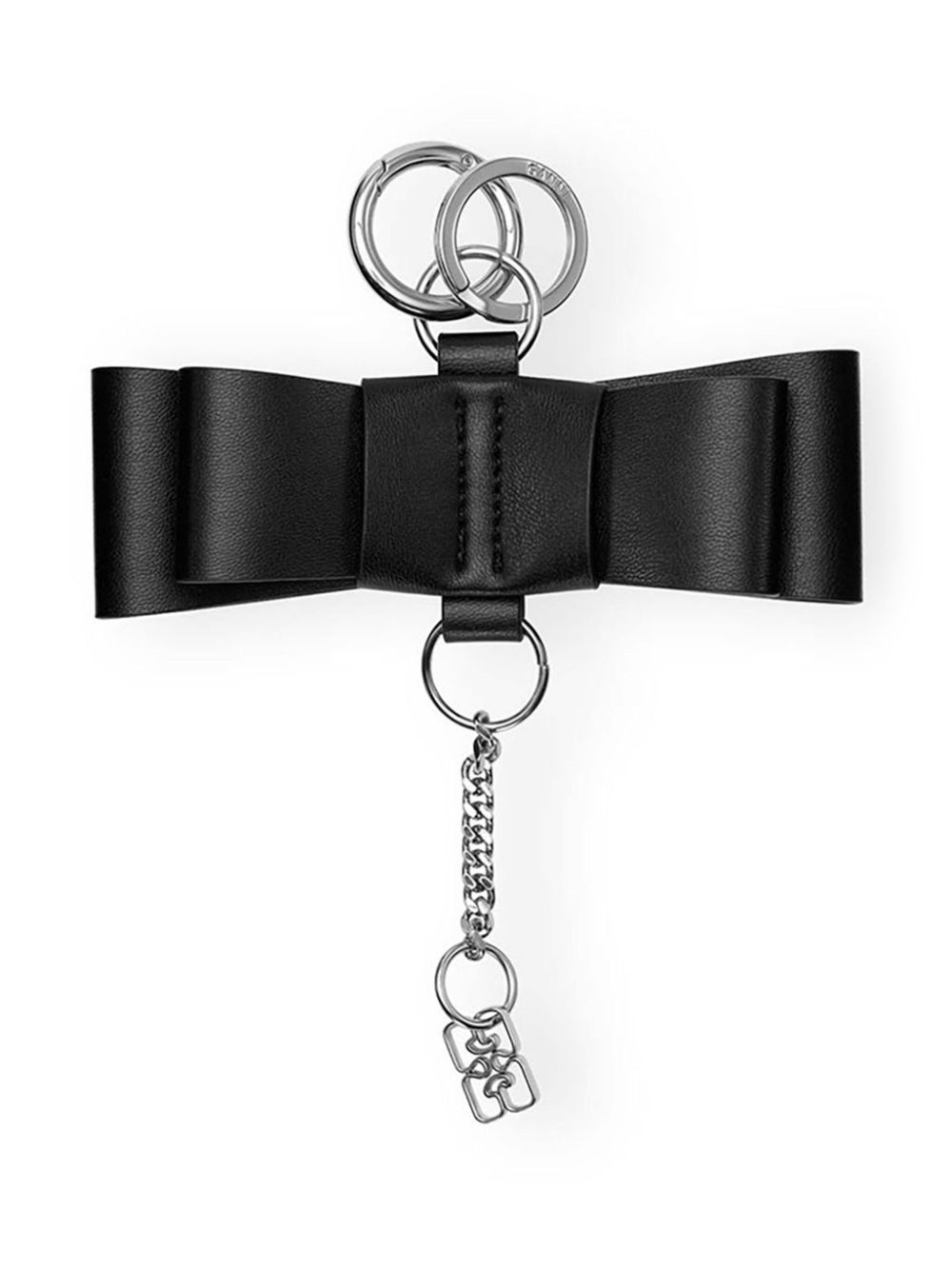 GANNI bow keyring - Black von GANNI