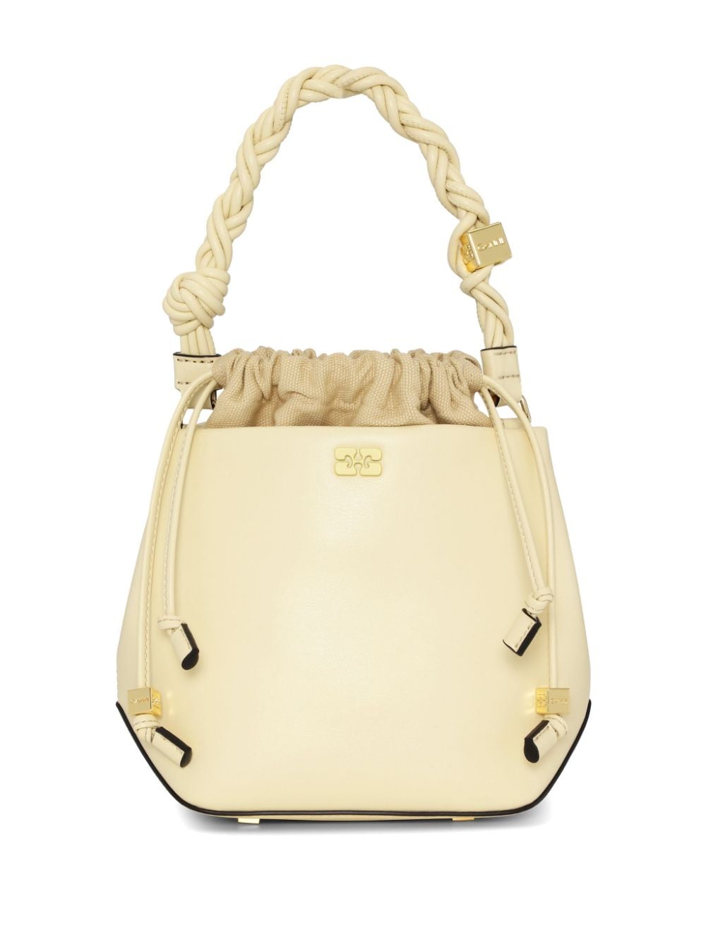 GANNI braided-handle leather bucket bag - Neutrals von GANNI