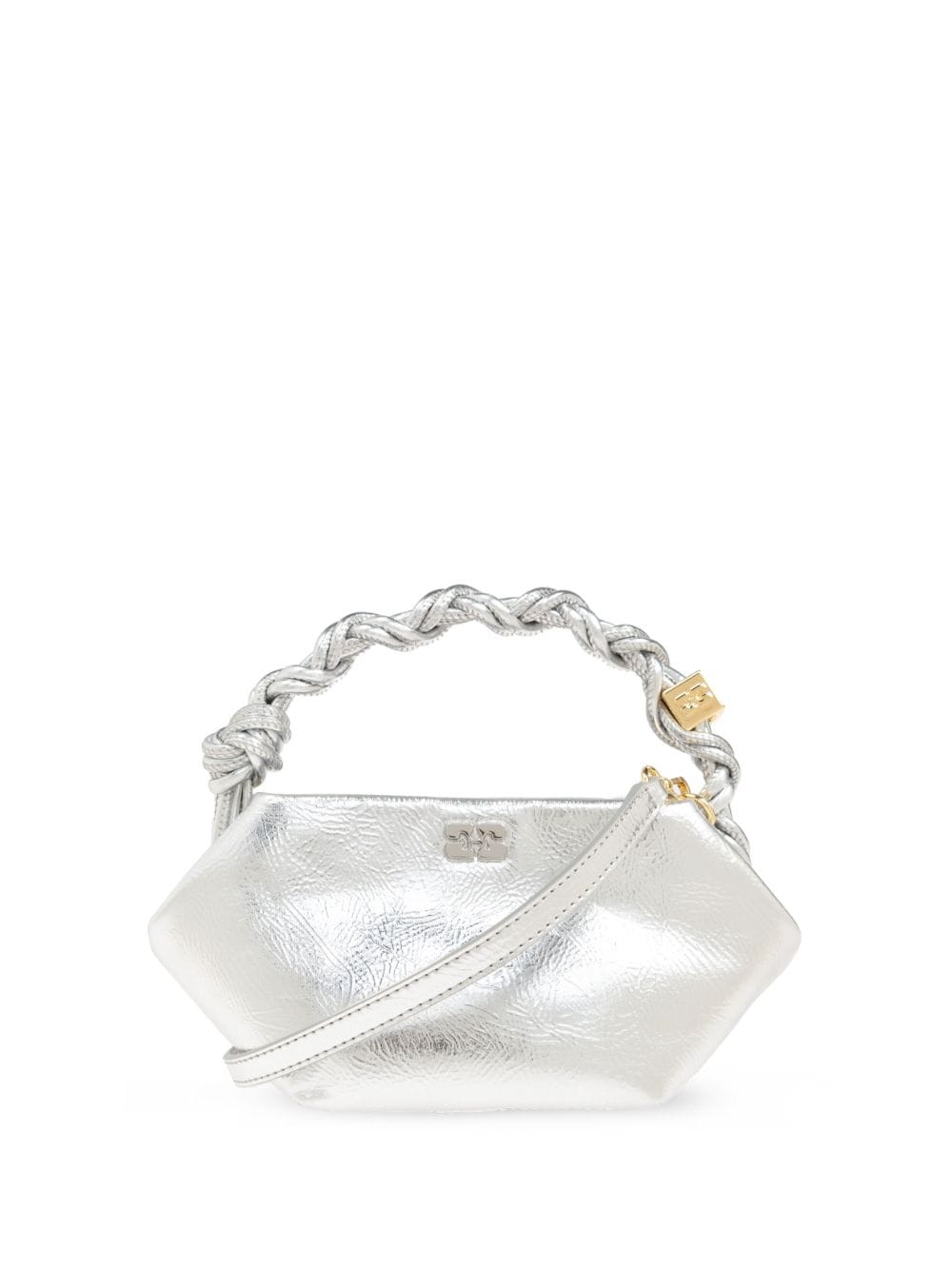 GANNI braided-top handle cross body bag - Silver von GANNI