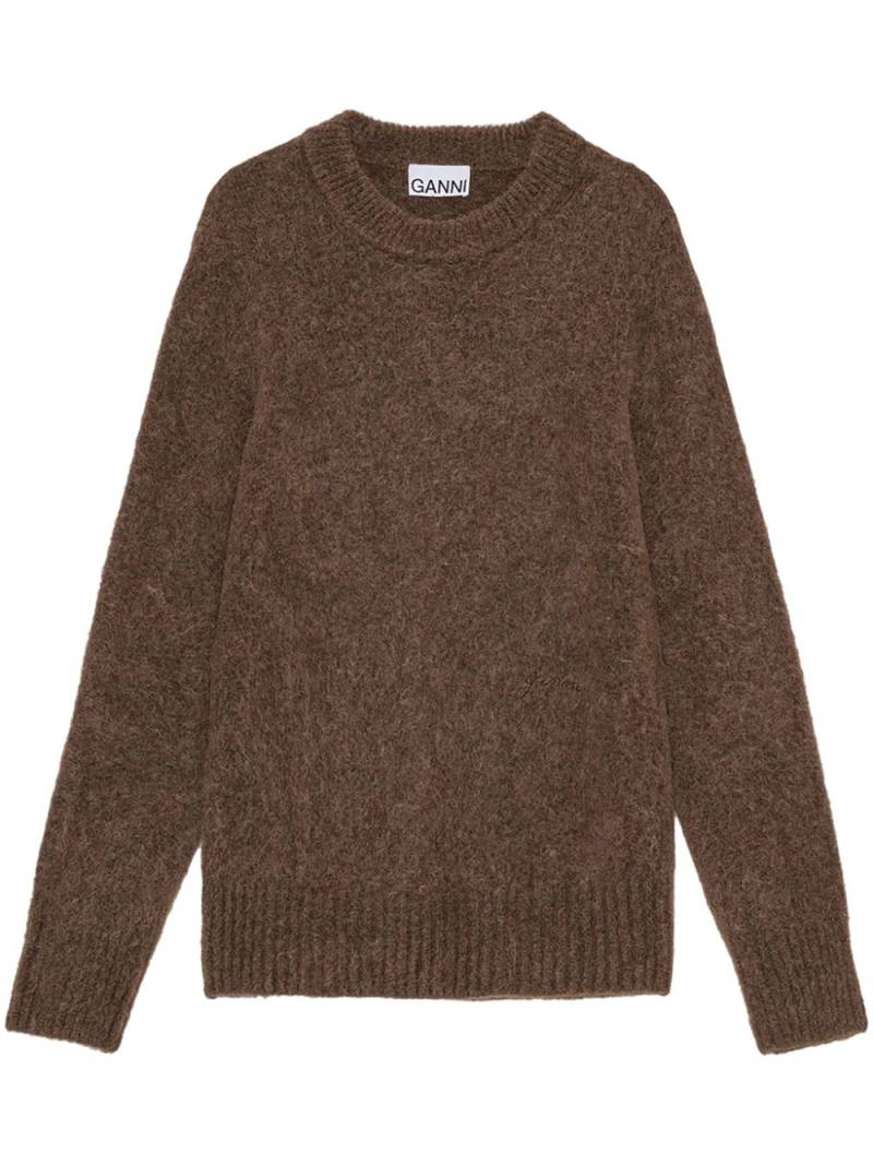 GANNI brushed long sleeve jumper - Brown von GANNI