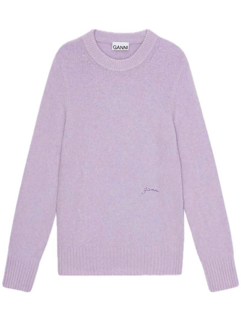 GANNI brushed long sleeve jumper - Purple von GANNI