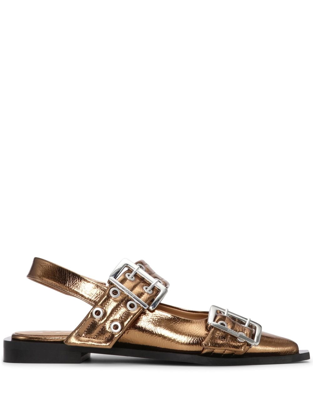 GANNI metallic feminine ballerina shoes - Brown von GANNI