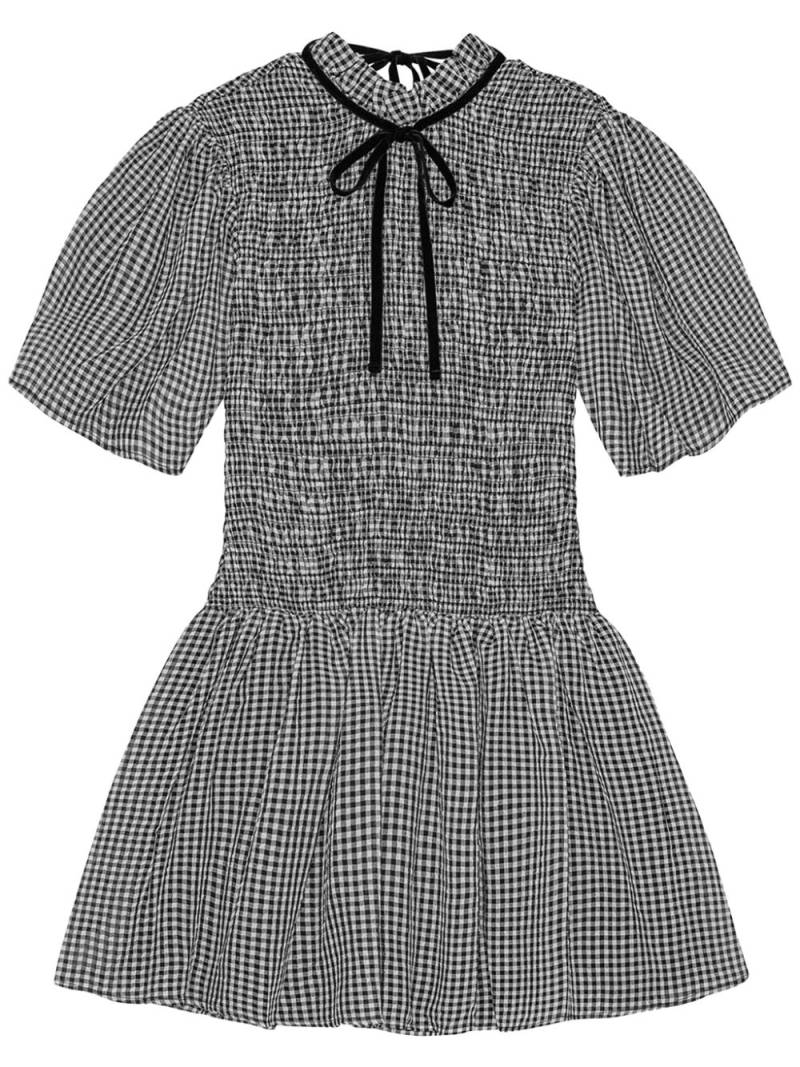 GANNI checked mini dress - Black von GANNI