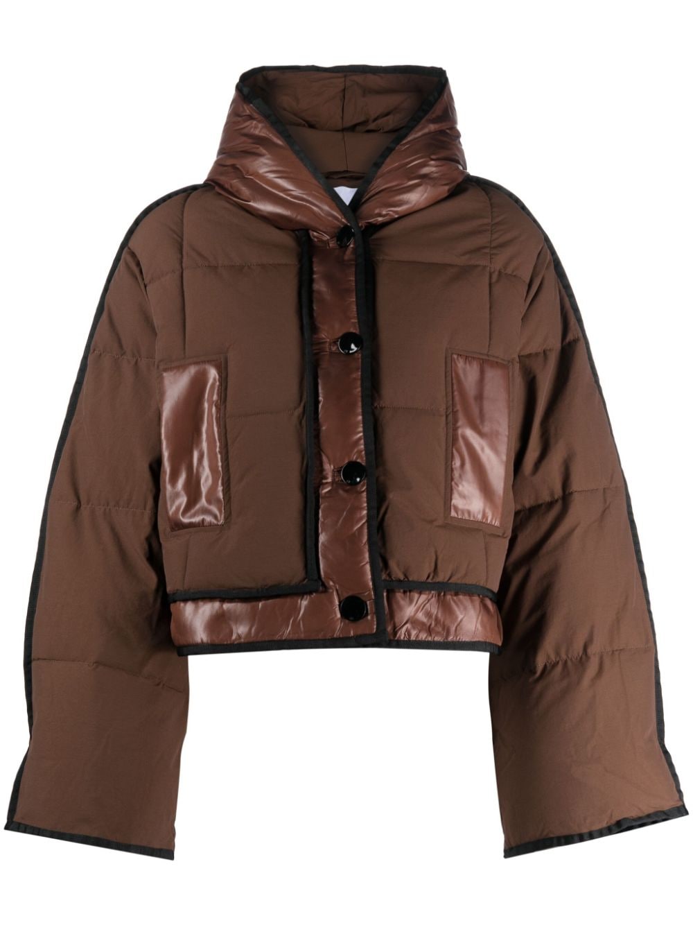 GANNI contrast-trim padded jacket - Brown von GANNI