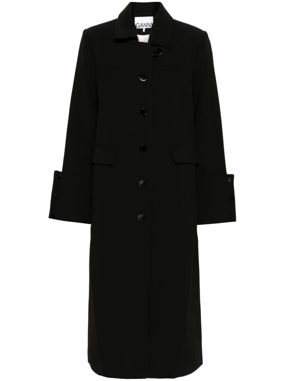 GANNI crepe coat - Black von GANNI