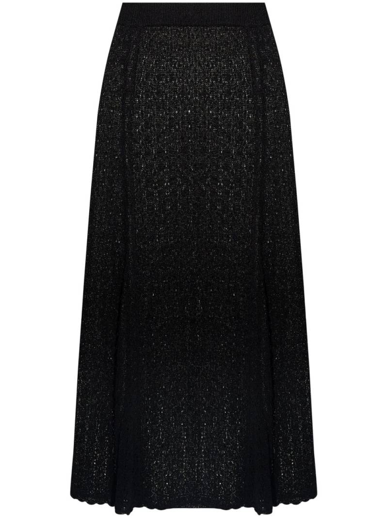 GANNI crochet-knit midi skirt - Black von GANNI