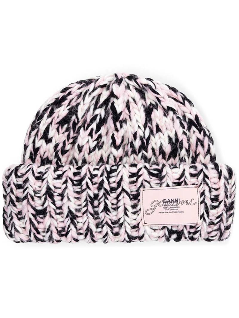 GANNI crochet-knit wool beanie - Pink von GANNI