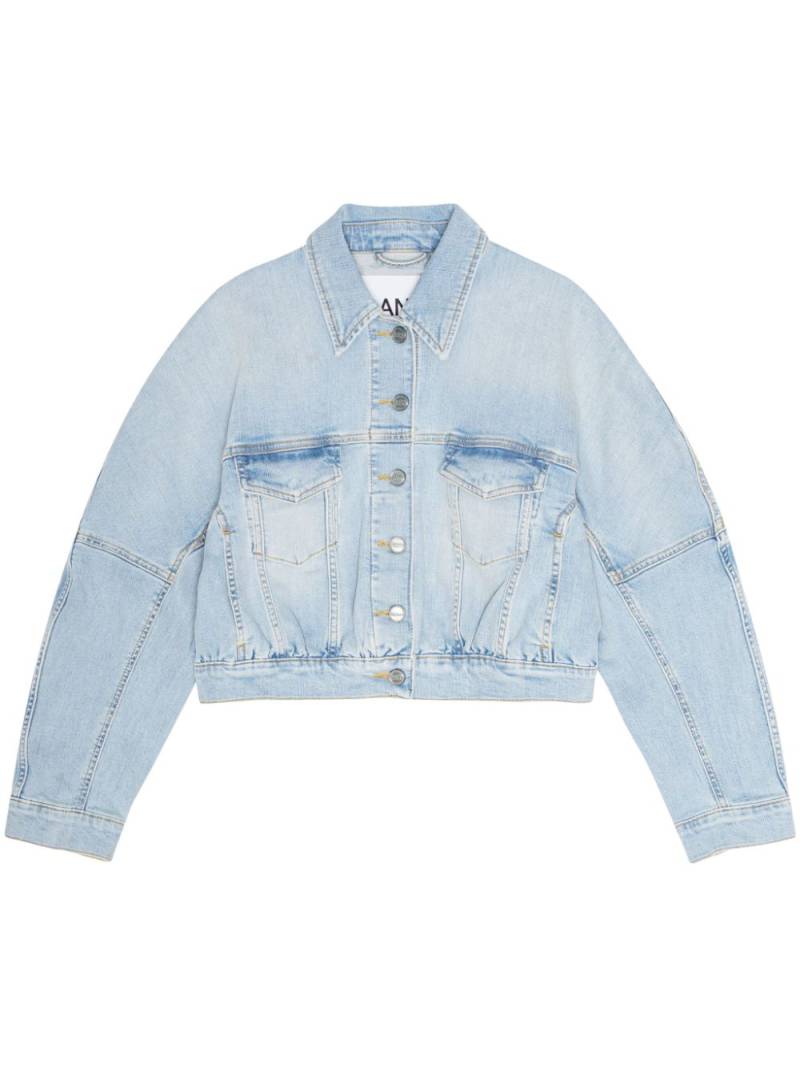 GANNI cropped denim jacket - Blue von GANNI