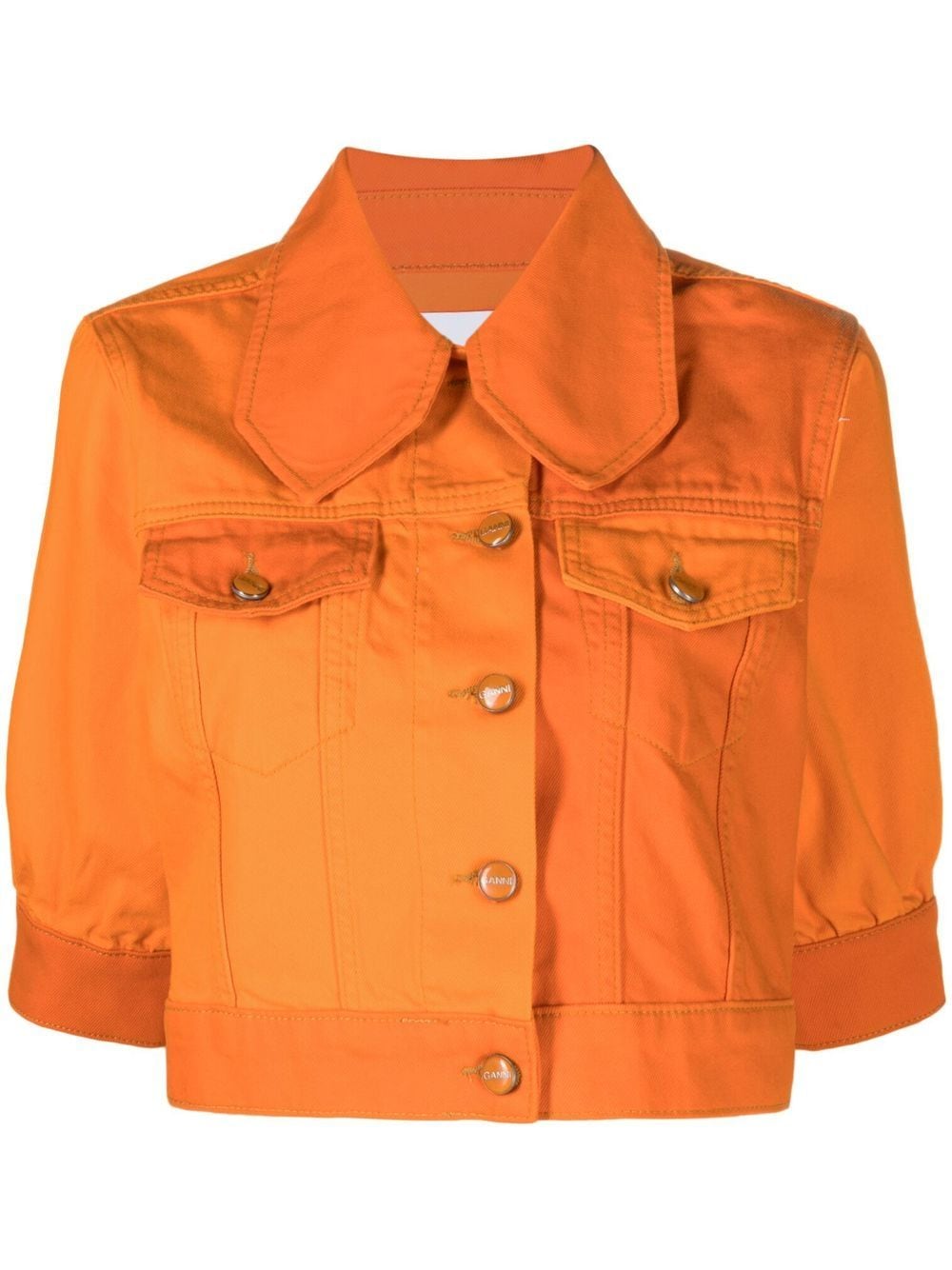 GANNI cropped short-sleeve jacket - Orange von GANNI