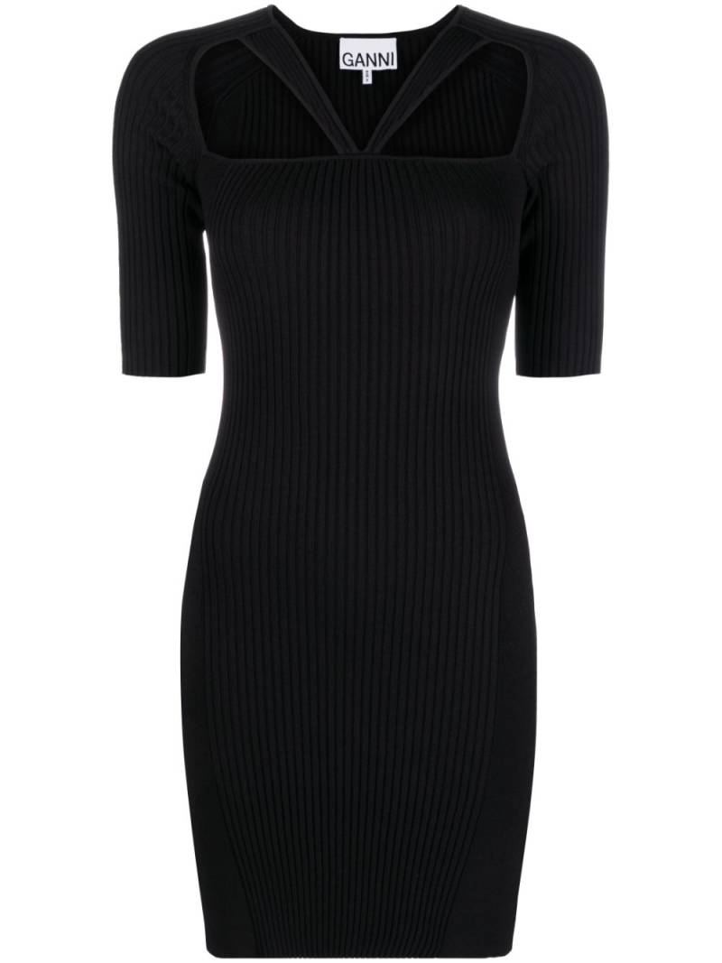 GANNI cut-out minidress - Black von GANNI