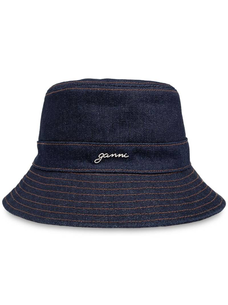 GANNI denim bucket hat - Blue von GANNI