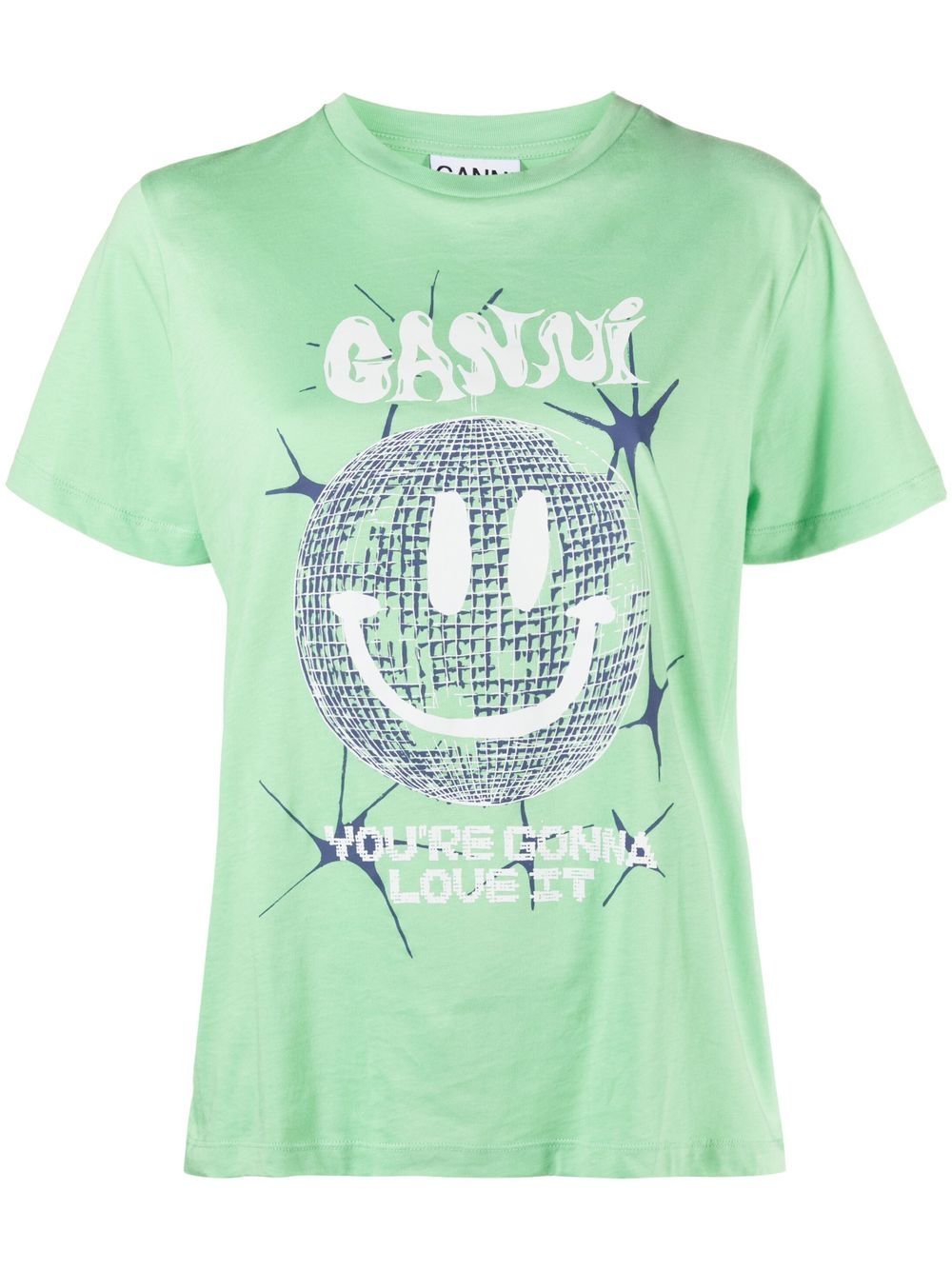 GANNI disco ball graphic T-shirt - Green von GANNI