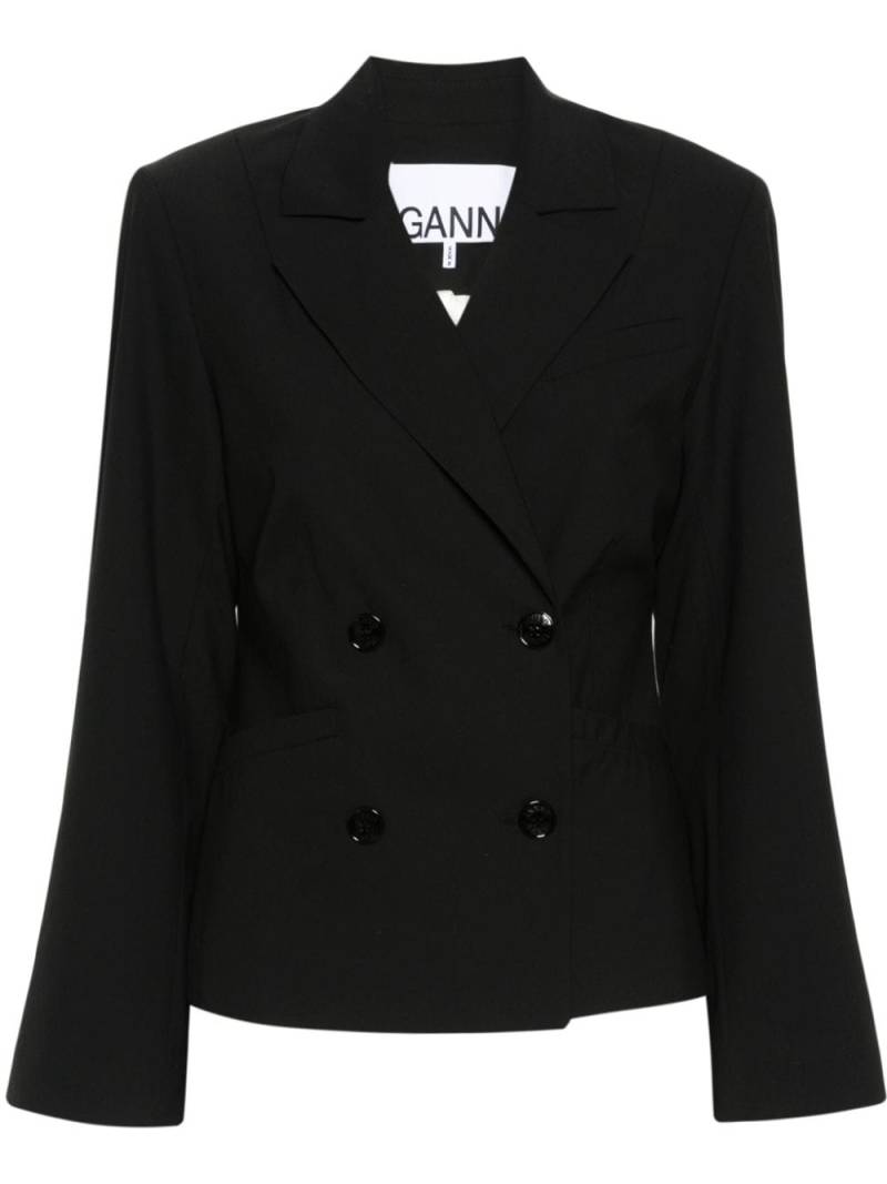 GANNI double-breasted blazer - Black von GANNI