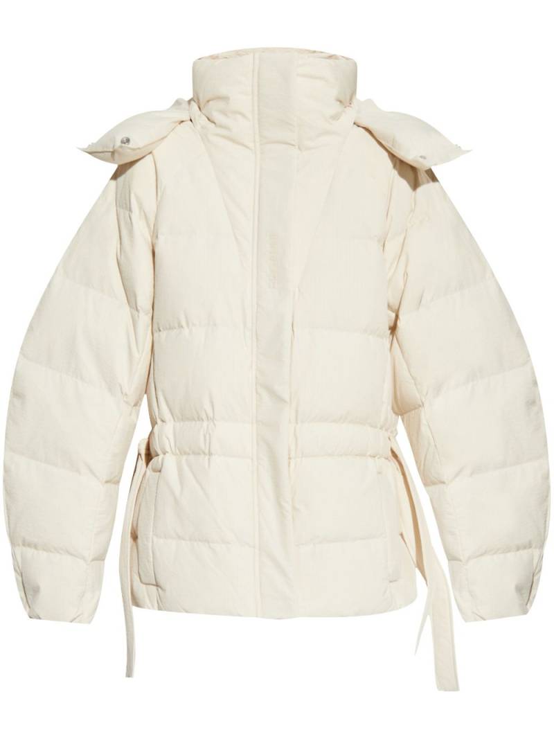 GANNI embossed logo puffer jacket - Neutrals von GANNI