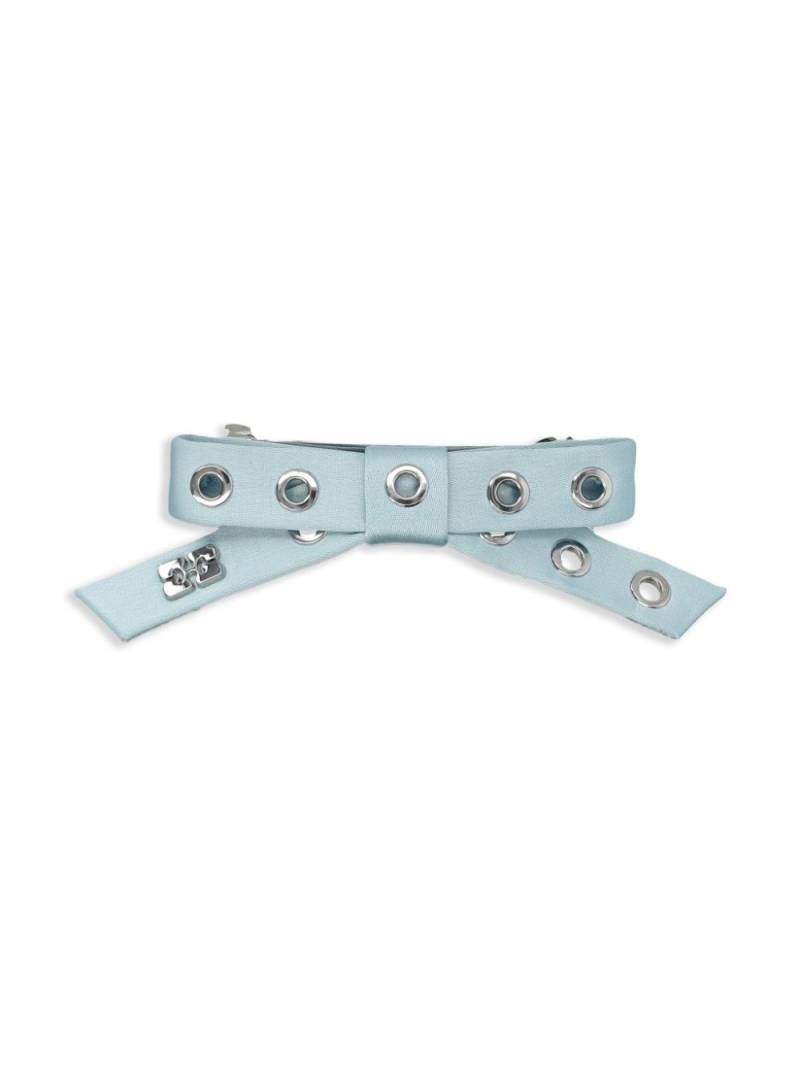 GANNI eyelet bow barette - Blue von GANNI